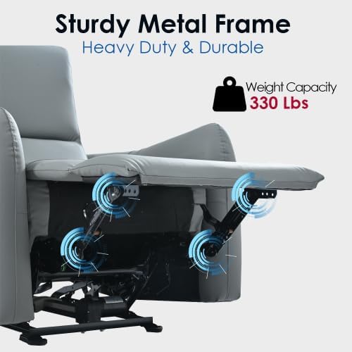 32L Wall Hugger PU Leather Power Recliner Chair with 2 USB &amp Type-C Ports Adjustable Zero Wall Reclining Sofa with Side Pocket &amp Pillow Top Arms Electric Armchair with Cushion Back for Livi