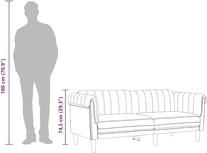 vidaXL Dark Gray Velvet 2-Seater Upholstered Loveseat - Comfortable Modern Couch with Supportive Legs for Living Room