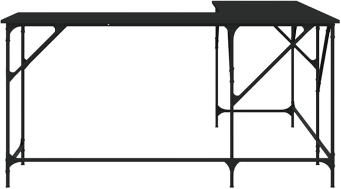 Computer Desk Office Table Writing Table Computer Desk Black 149 x 149 x 75 cm Wood Material