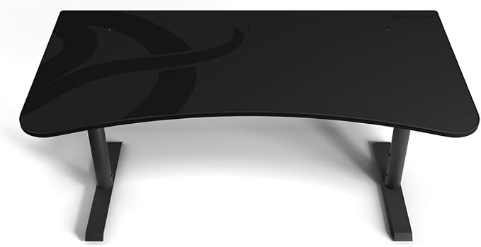 Arozzi Arena Ultrawide Curved Gaming and Office Desk with Full Surface Water Resistant Desk Mat with 3 Custom Monitor Mount Cut Outs and Under The Desk Cable Management Netting - Gunmetal
