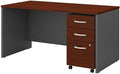 Bush Business Furniture Series C 60W x 30D Office Desk with 3 Drawer Mobile File Cabinet in Hansen Cherry