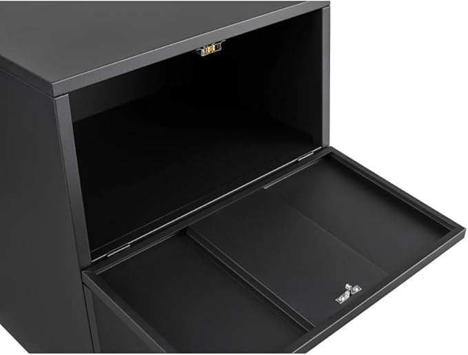 3-Drawer Mobile Filing Cabinet with Lock Legal/Letter Sized Office Storage Suitable for Offices and Study Rooms (Black + Metal + Metal)
