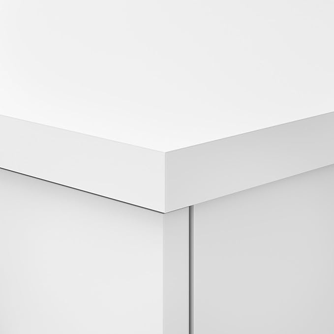 Bush Furniture Somerset 72W 3 Position Sit to Stand L Shaped Desk with Hutch in White | Adjustable Height Table for Home Office