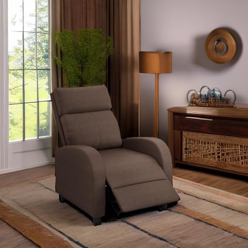 Homall Recliner Chair Recliner Sofa for Adults Recliners Home Theater Seating with Lumbar Support Reclining Sofa Chair for Living Room (Fabric Brown)