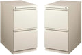 Home Square Mobile Pedestal 2-Drawer Filing Cabinet Set in Light Gray (Set of 2)