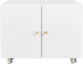 Print Mobile Printer Stand Rolling Filing Cabinet Lateral Office Filing Cabinet fits A4 or Letter Size for Home Office (White H17.72)