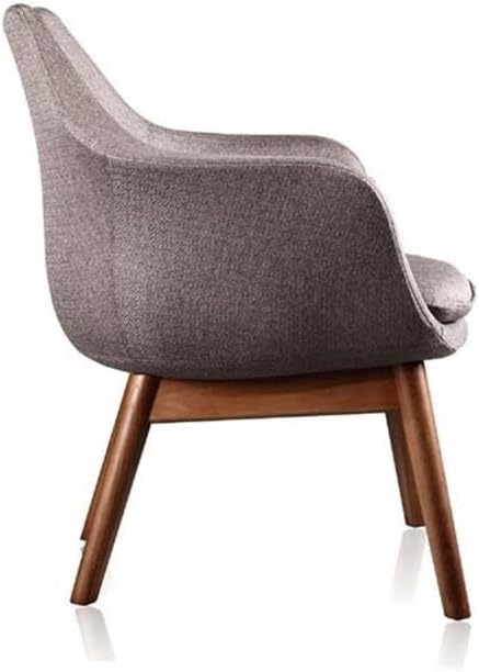 Manhattan Comfort Cronkite Mid Century Modern Living Room Tulip Style Twill Weave Accent Chair 28.7 Set of 1 Grey