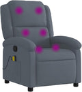 vidaXL Dark Gray Velvet Manual Massage Recliner-Comfortable Seating with Side Pocket Sturdy Frame and 6-Point Vibration Massage for Living Room/Lounge