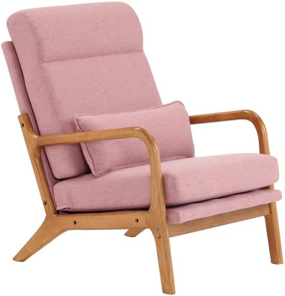 Pink Accent Chair Living Room Chairs Guest Sofa for Living Room Bedroom Balcony Studio Reading Armchair for Bedroom SunroomLobby Chair Office Waiting Room Side Chair 70 x 50 x 50cm(L x W x H)