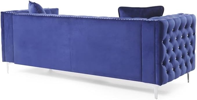 Glory Furniture Paige Velvet Sofa in Blue
