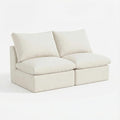 High Back Boneless Cloud Couch Luxury Chenille Modular Cloud Sofa No Assembly Boneless Couch with Removable Covers No Assembly Two Middle Modules Warm White