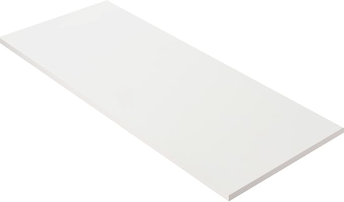 Kaboon White Table Top 23.62 D x 55 W Solid One-Piece Desktop Universal Wood Countertop Reversible Laminate Top Double Desks L-Desk DIY for Home and Commercial
