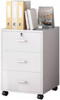 Modern Mobile File Cabinet Furniture Stockpile Matériau MDF Printer Stand for Home Office Commercial-Grade (White 37x37x57cm)