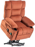 Electric Power Lift Recliner Chair Recliner Sofa for Elderly Heat and Massage2 Cup Holders Recliners Chairs for Living Room Infinite Position and Double 2 Side Pocket (Brown)
