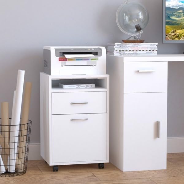 File Cabinet/Storage Cabinet1 Shelf and 2 Drawers-White