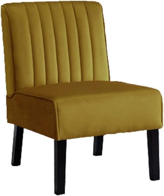 Mid Century Modern Accent Chairs Set of 2 with Minimalist Design Elegant Velvet Upholstery and Solid Wood Legs Ideal for Living Room or Bedroom Yellow
