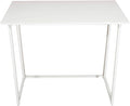 Folding Computer Desk for Small Spaces No-Assembly Space-Saving Home Office Desk Foldable Computer Table Laptop Table Writing Desk Compact Study Reading Table (White)