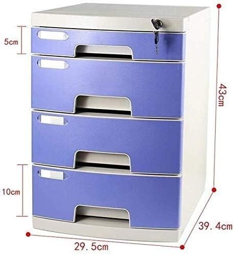 Wooden Desktop File Cabinet with Lock 3/4 Tier Desktop Storage Box for Documents and Data