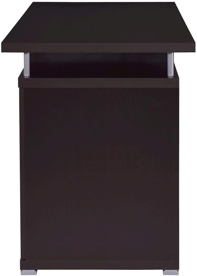 55-Inch Office Desk with Drawers – Brown Computer Desk with Storage Keyboard Drawer File Cabinet and Shelves for Home Office