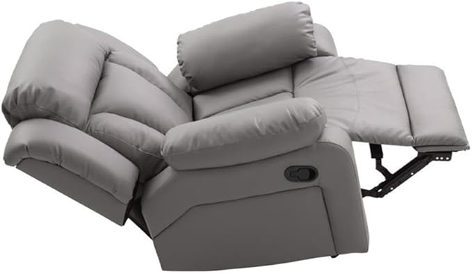 Glory Furniture Daria Faux Leather Rocker Recliner in Gray
