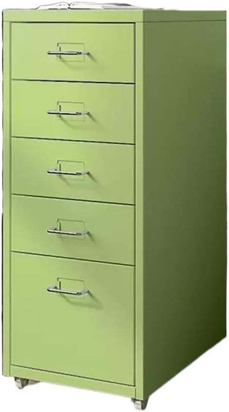 File Cabinet Multilayer Tin Cabinet Household Storage Narrow Storage Cabinet File Cabinet Office Drawer Cabinet (Color : Light Green)