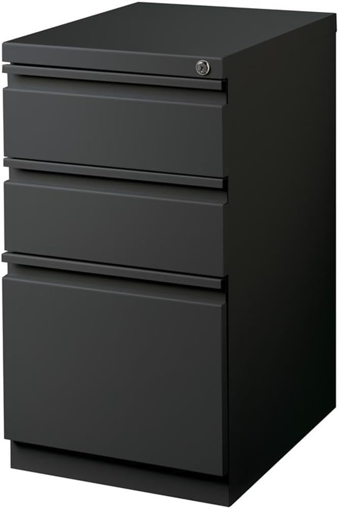 Home Square 2-Piece Set with Mobile Desk and Pedestal File 3-Drawer Box