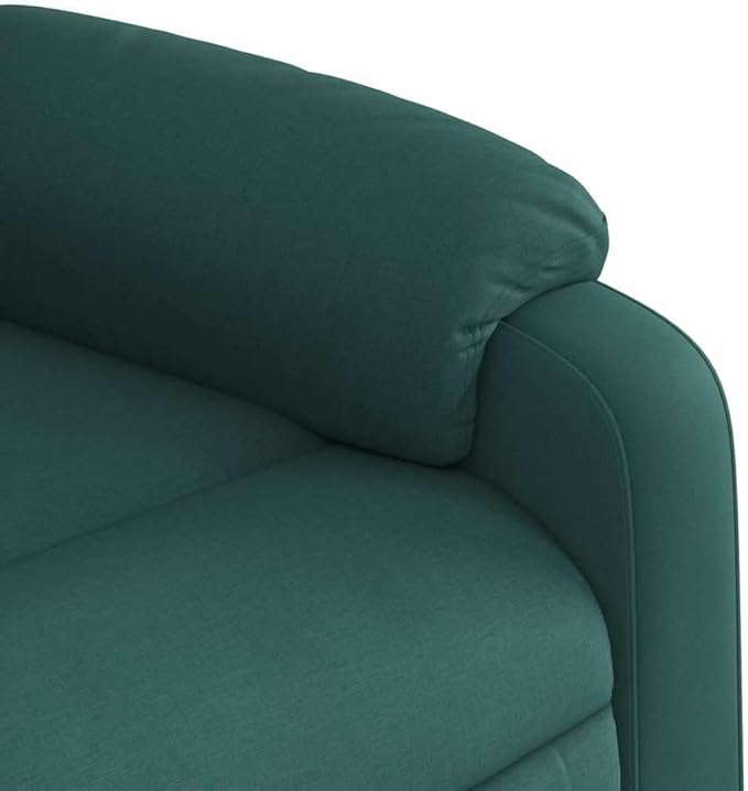 vidaXL Massage Recliner Chair for Living Room Adjustable Recliner with 6-Point Vibration Massage Home Theater Seating with Padded Seat Backrest &amp Side Pocket Dark Green Fabric