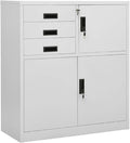 File Cabinets Standing Cabinets Bookcases Office Cabinet Light Gray 35.4x15.7x40.2 Steel Counter Cabinet with Lockable Doors for Home Office