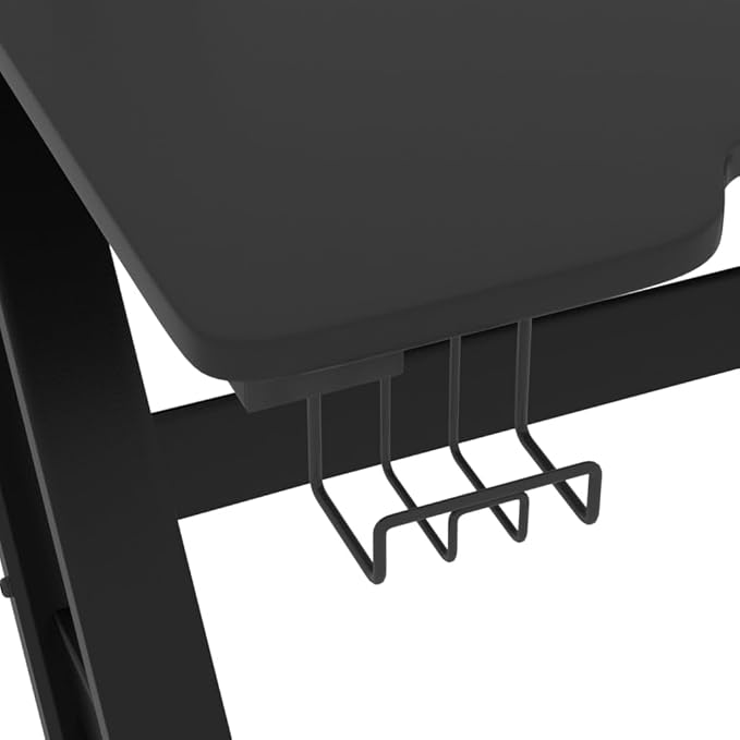 Gaming Desk Computer Desk Gaming Table with ZZ Shape Legs Z Shaped Pc Gaming Workstation Home Office Desk for Home Office Black 35.4x23.6x29.5