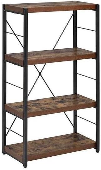 Maykoosh Weathered Oak Desk with Black Metal Legs - Home Office Writing Table 22x46x28 Inch