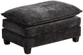 Movable Ottoman Footrest for Sectional Sofas Comfy Double Layer Chenille Fabric Flexible Extension for Sectional L-Shaped or U-Shaped Couches Black