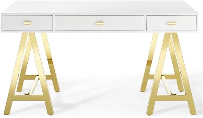 Modway Jettison Office Desk Gold White