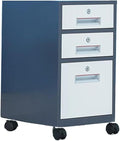 Office Tin File Cabinet Short Cabinet Under The Desk Three Drawer Movable Cabinet with Lock Storage Storage Cabinet (Color : A)