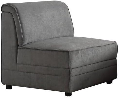 Maykoosh Velvet Armless Chair - Modern Living Room Seating - Gray