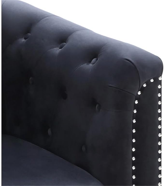 Glory Furniture Pompano Velvet Chair in Black