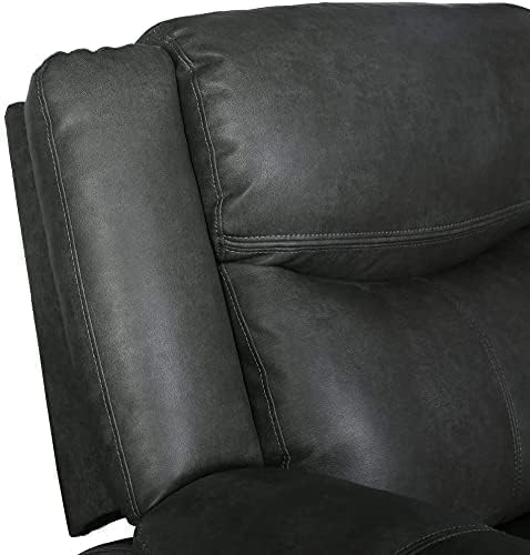 Blackjack Furniture Marsden Modern Leather Air Reclining Living Room Loveseat Lead Gray