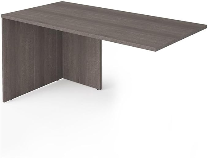 Pemberly Row Modern Wooden Desk Return Table 59 in Bark Gray Finish Sleek Design Timeless Aesthetic Durable Workspace Desk Extension for Home Office or Study