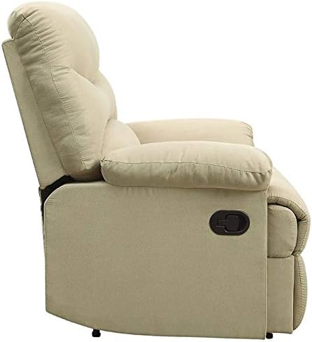 Acme Arcadia Upholstered Motion Recliner in Beige Microfiber