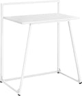 Penau Compact Computer Desk for Home Office 30L White Laminate Top with Metal Base Modern Sleek Design Easy Assembly Space-Saving Solution