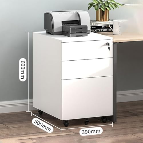 Storage Box Storage CabinetDrawer Locking File Cabinet for Home Office Under Desk Mobile Filing Cabinet for A4/ Modern File Cabinet with Keys Organize Your Workspace