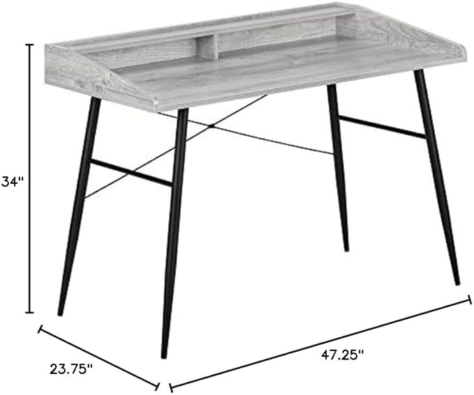 Monarch Specialties I 7541 Computer Desk Home Office Laptop Storage Shelves 48 L Work Metal Laminate Grey Black Contemporary Modern