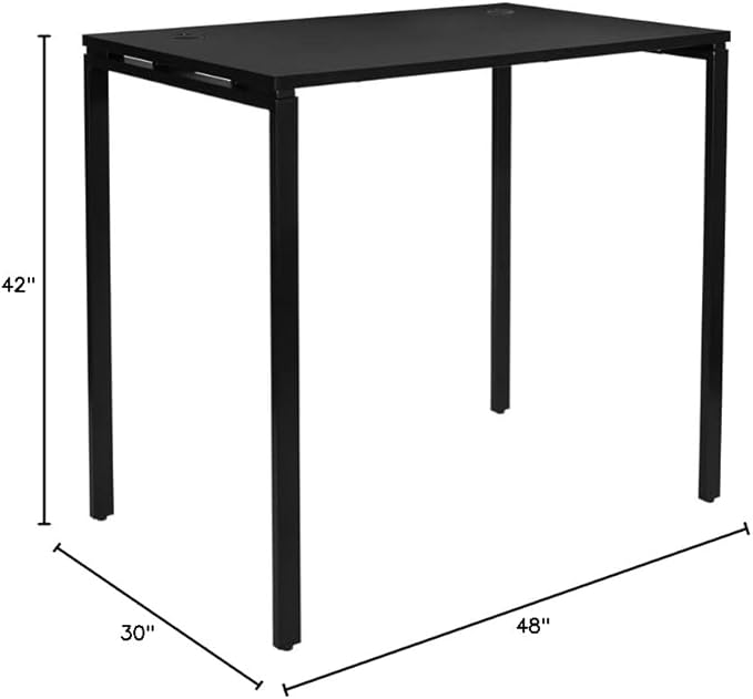 OSP Home Furnishings Prado Home Office Writing Desk 48 Inches 42 Inches 48-inches Wide x 42-inches High Black
