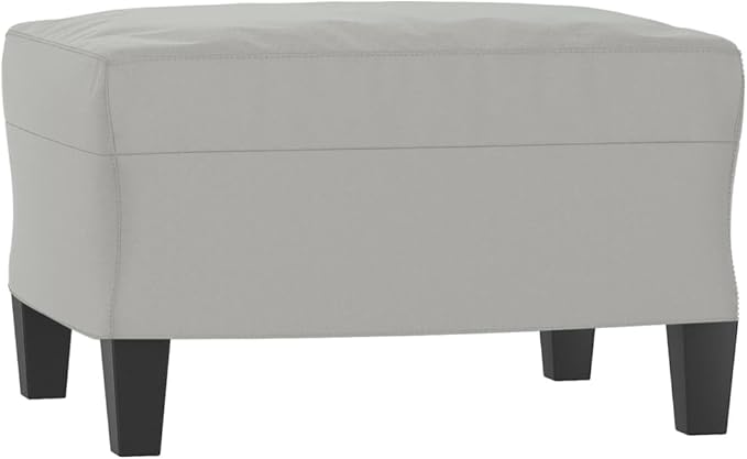 Modern Sofa Chair with Footstool Accent Chair with Ottoman Sofa Chairs Reading Chair for Living RoomChair for Bedroom Light Gray 23.6 Microfiber Fabric -22