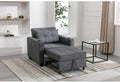 3-in-1 Sofa Bed Convertible Sleeper with 2 Cupholders &amp Adjustable Backrest Modern Lounge Chair for Living Room/Office/Small Apartment (Dark Gray)