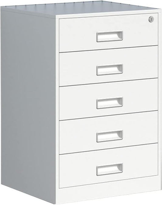 Freestanding Filing Cabinet With Lock - Pre-Assembled Steel Pedestal Under Desk - 5 Drawers Home Office Utility Cabinet(Stlye3)