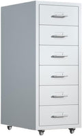Office Storage File Cabinet Thickened Cold-Rolled Steel Chest of Drawers 6 Layers of Large-Capacity Storage Cabinets Office File Cabinets Multifunctional Data OrganizingWhite