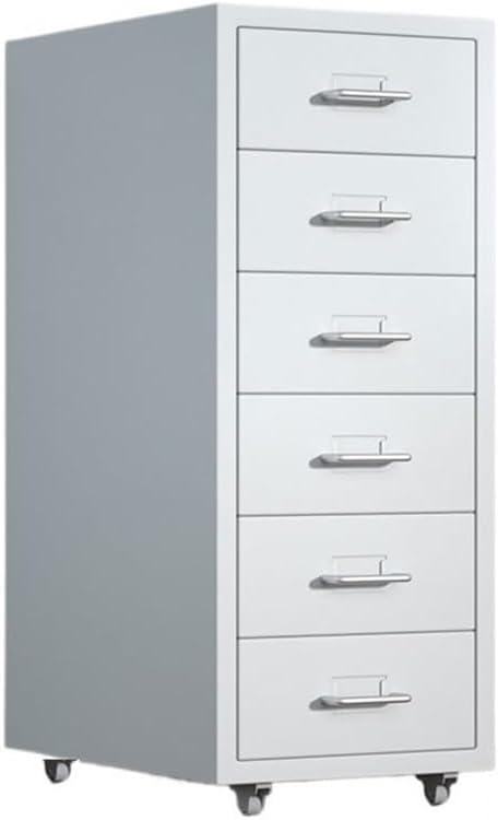 Office Storage File Cabinet Thickened Cold-Rolled Steel Chest of Drawers 6 Layers of Large-Capacity Storage Cabinets Office File Cabinets Multifunctional Data OrganizingWhite