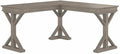 Pemberly Row 60W L Shaped Desk Driftwood Gray Finish Engineered Wood Farmhouse Style Built-in Wire Management Durable Home Office Desk for Workspace or Corner Placement