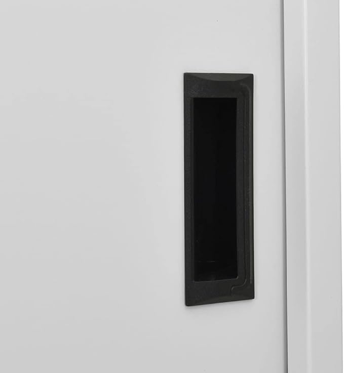 Metal Garage Storage Cabinet File Cabinets Standing Cabinets Bookcases Storage Cabinets Office Cabinet with Sliding Door Light Gray 35.4x15.7x70.9 Steel