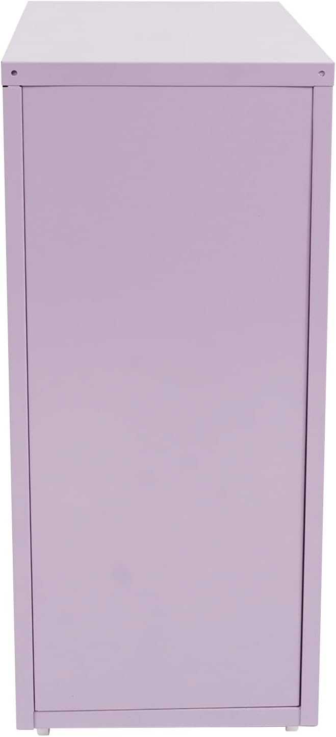 6 Drawer File Cabinet Metal Mobile Office Filing Organizer Vertical Lockable Office Filing Cabinet Heavy-duty Steel File Storage Cabinet with Keys and Wheels for Study Office Living Room (Purple)
